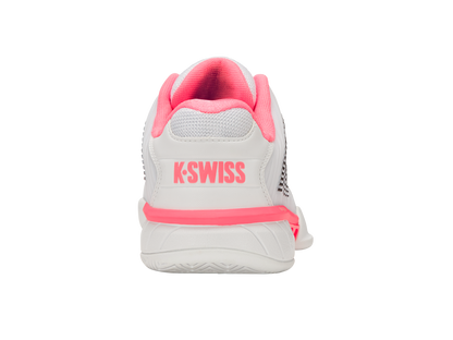 K-Swiss Women's Shoes Hypercourt Express 2-Wide | White/Neon Pastel Pink/Black