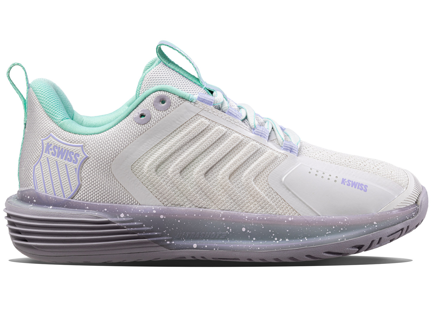 K-Swiss Women's Shoes Ultrashot 3 | Nimbus Cloud/Lilac Gray/Neon Purple