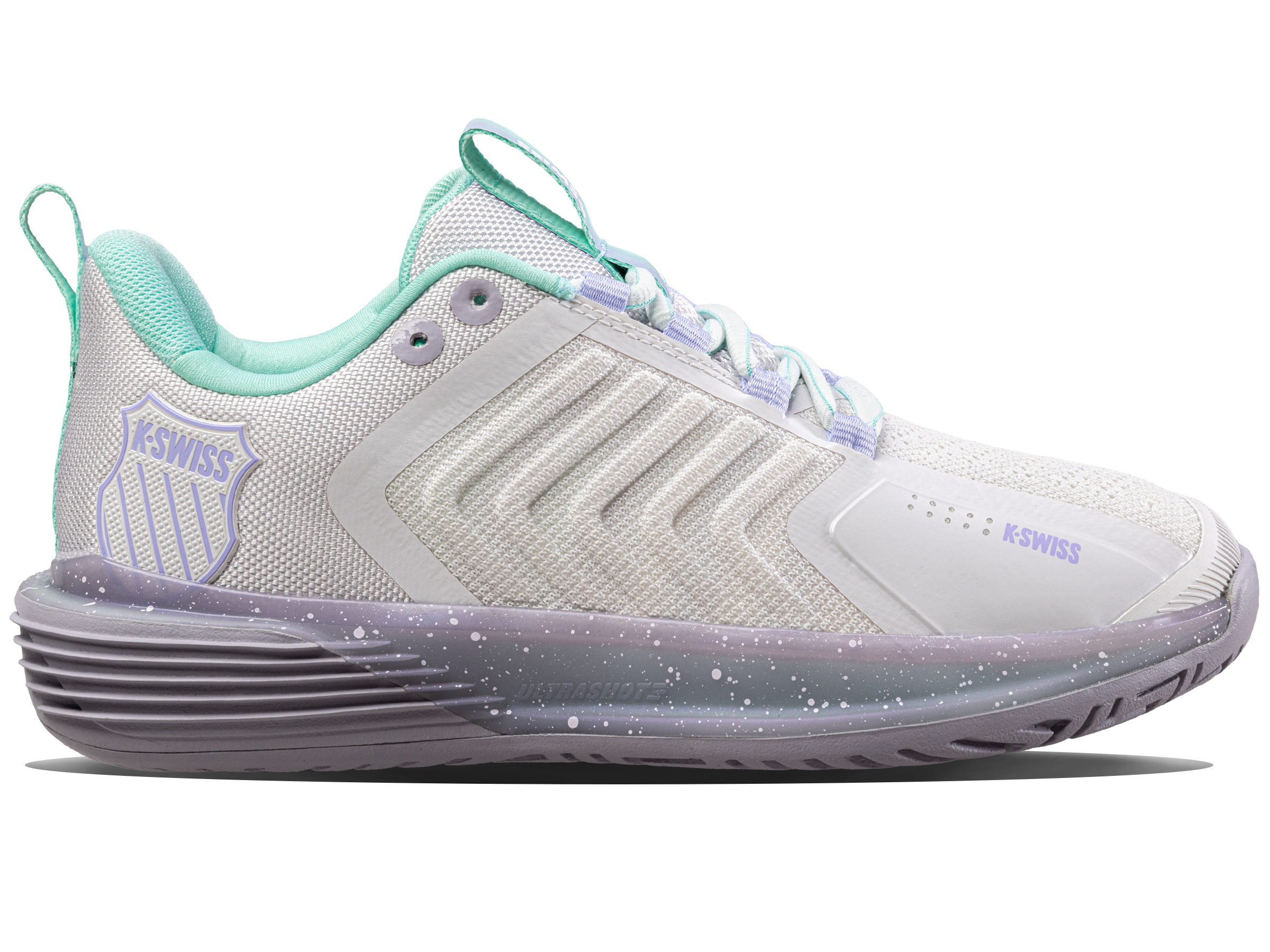 K-Swiss Women's Shoes Ultrashot 3 | Nimbus Cloud/Lilac Gray/Neon Purple