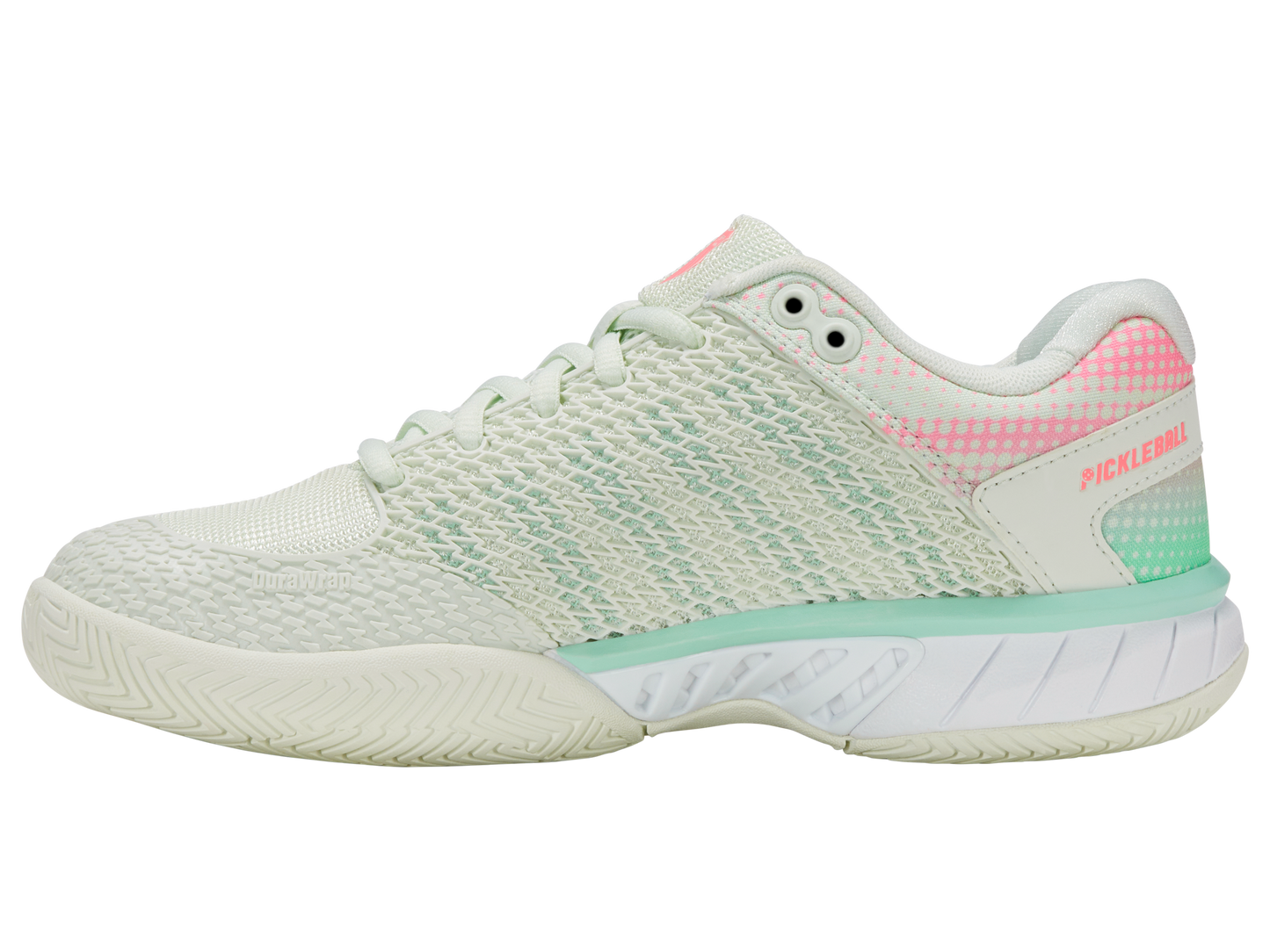 K-Swiss Women's Shoes Express Light Pickleball-Wide | Ice/Honeydew/Neon Pastel Pink