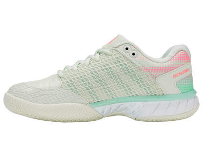 K-Swiss Women's Shoes Express Light Pickleball-Wide | Ice/Honeydew/Neon Pastel Pink