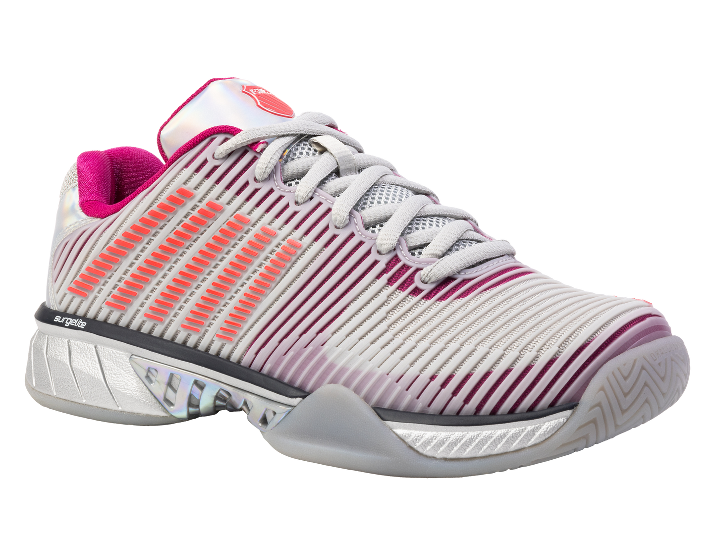 K-Swiss Women's Shoes Hypercourt Express 2  Lucky In Love | Silver/Harbour Mist/Dragon Fruit