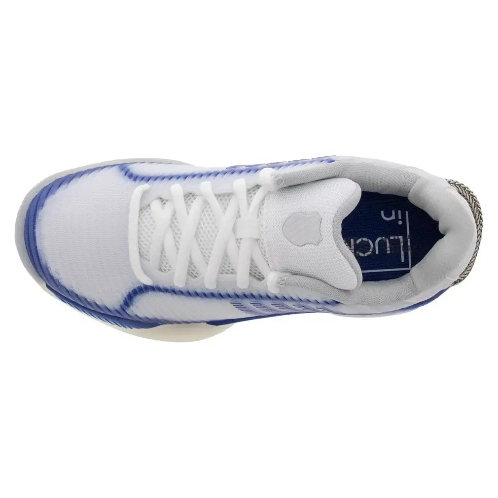 Women's Lucky in Love Hypercourt Express 2 Tennis Shoes White and Electric Blue