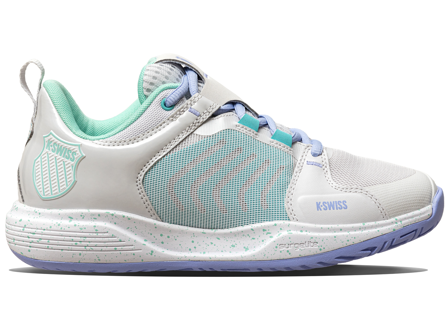 K-Swiss Women's Shoes Ultrashot Team | Nimbus Cloud/Neon Purple/Neon Teal