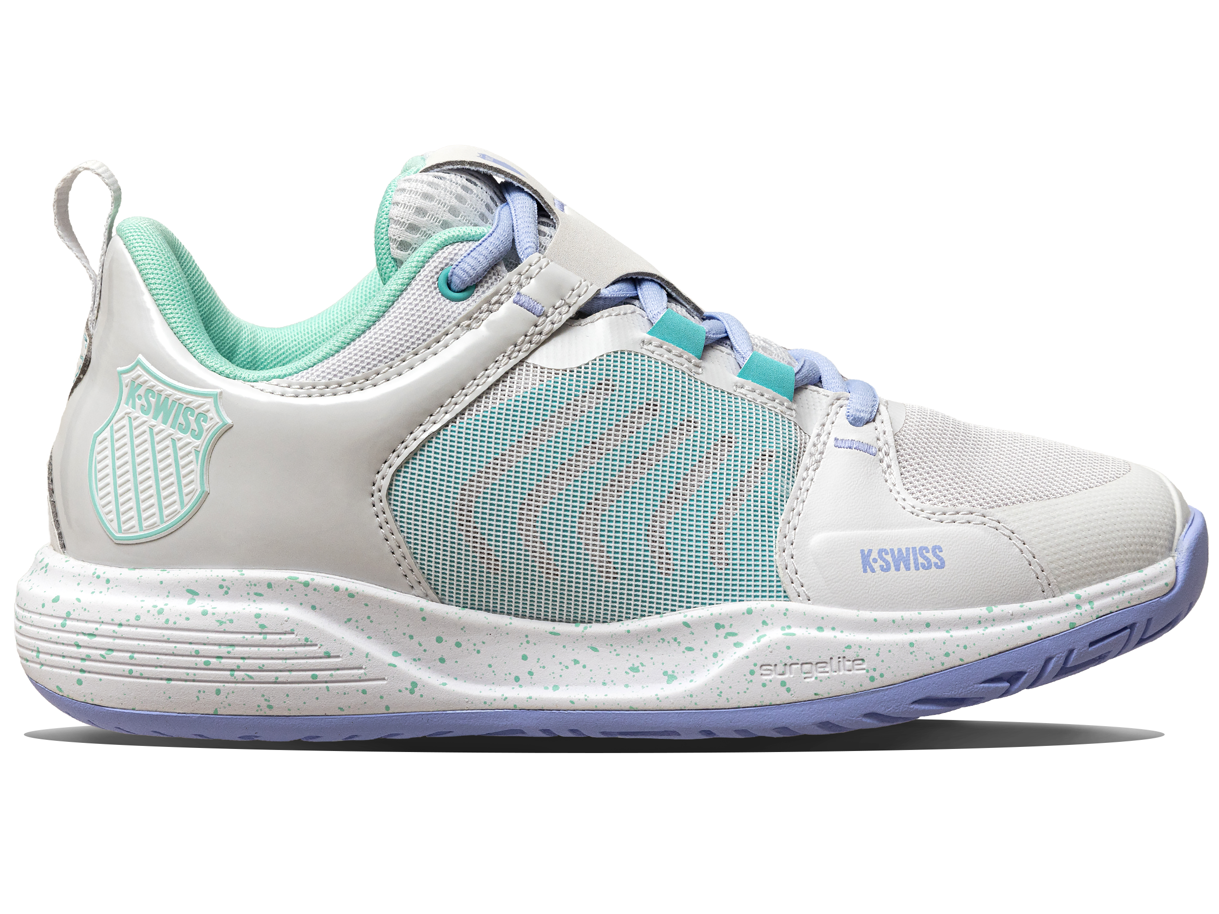 K-Swiss Women's Shoes Ultrashot Team | Nimbus Cloud/Neon Purple/Neon Teal
