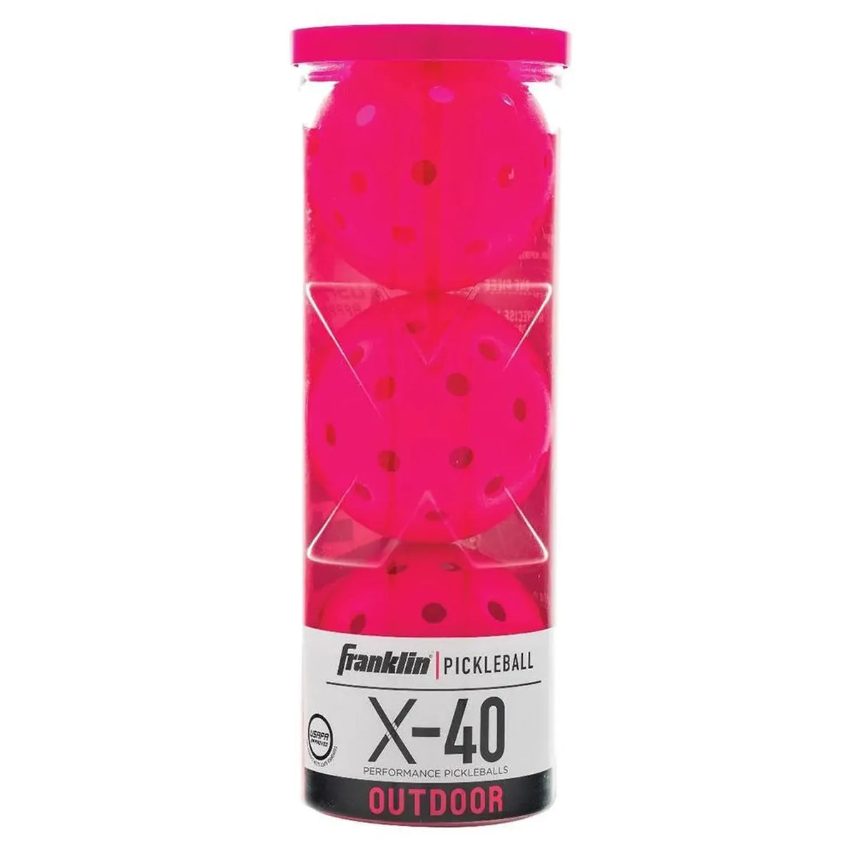 X-40 Outdoor Pickleballs 3 Pack Pink-Balls-Franklin Sports-97816-DEFAULT-L-Tennis Express