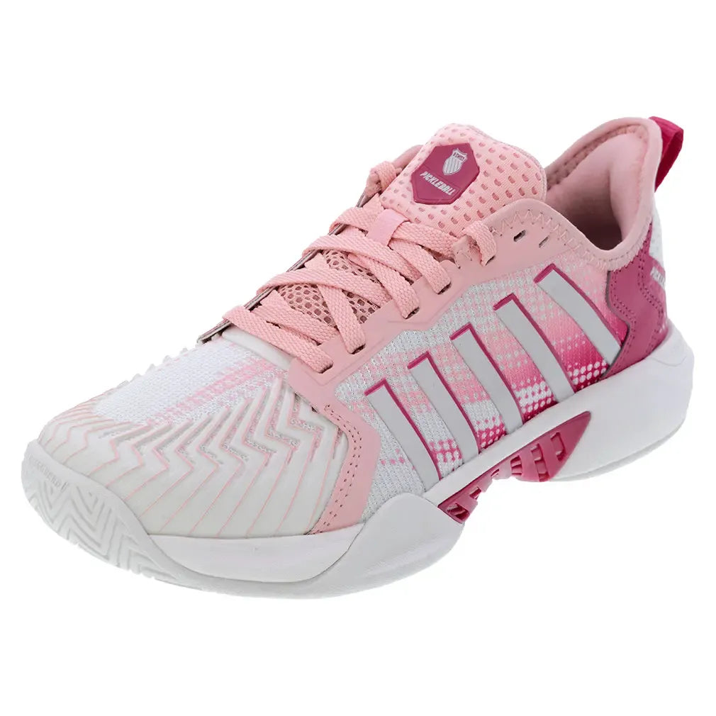 Women's Pickleball Supreme Shoes Cloud Dancer and Raspberry Sorbet-Footwear-K-Swiss-97916-146U25-2copy-Tennis Express