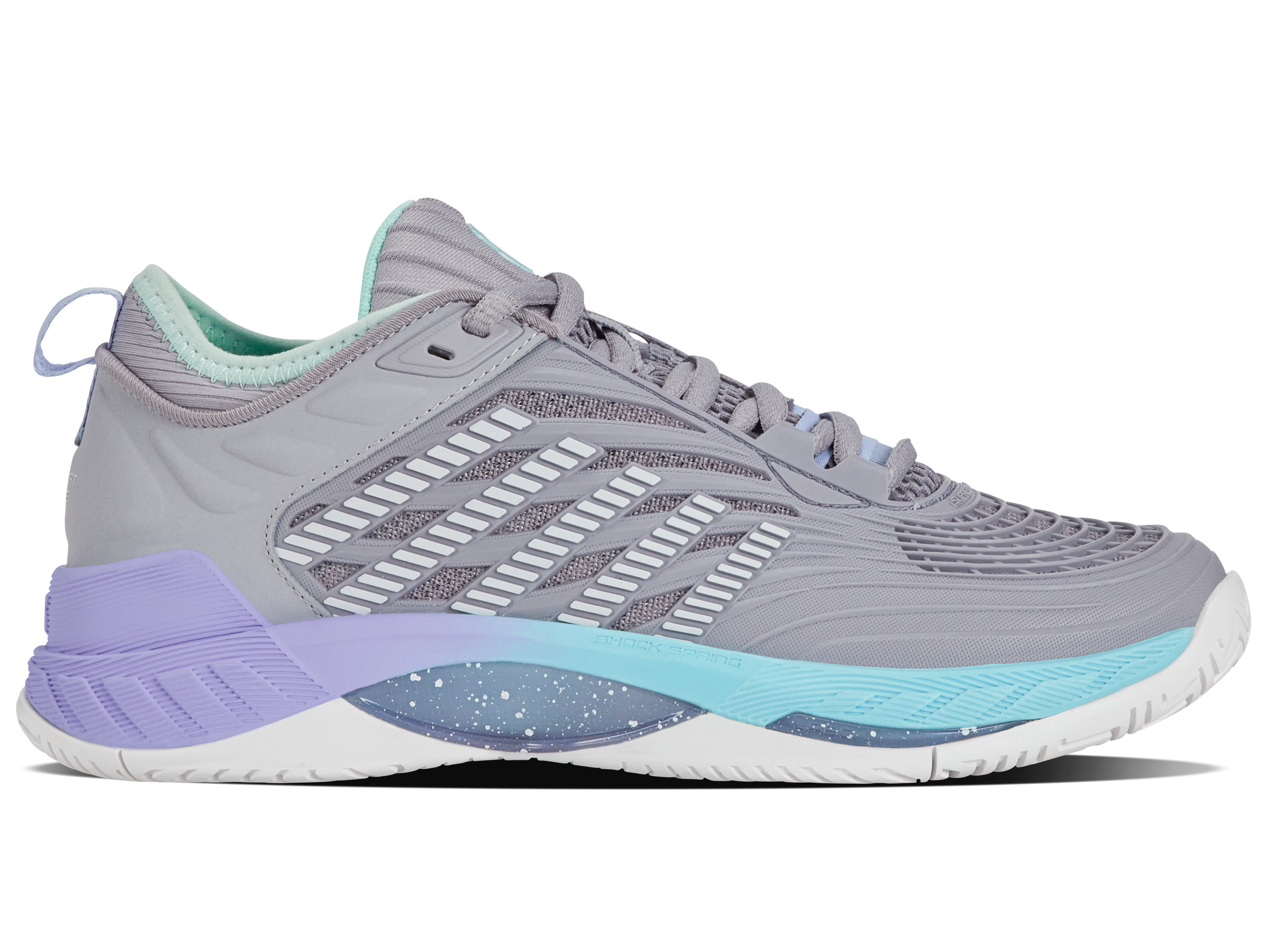 K-Swiss Women's Shoes Hypercourt Supreme 2 | Lilac Gray/Nimbus Cloud/Neon Purple