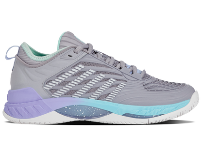 K-Swiss Women's Shoes Hypercourt Supreme 2 | Lilac Gray/Nimbus Cloud/Neon Purple