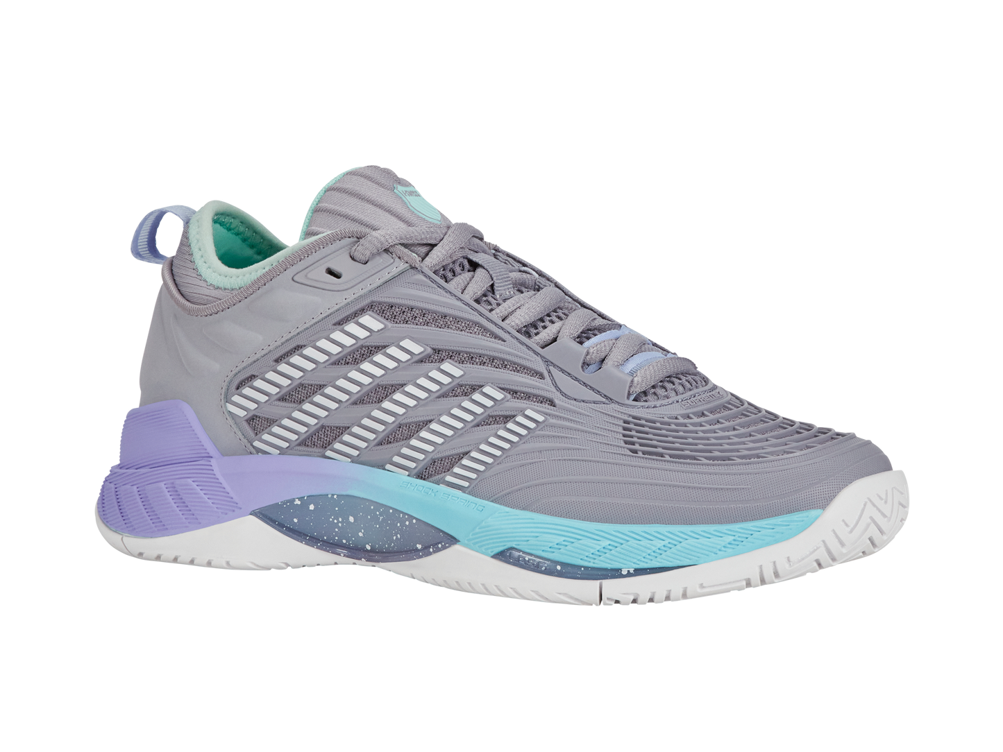 K-Swiss Women's Shoes Hypercourt Supreme 2 | Lilac Gray/Nimbus Cloud/Neon Purple