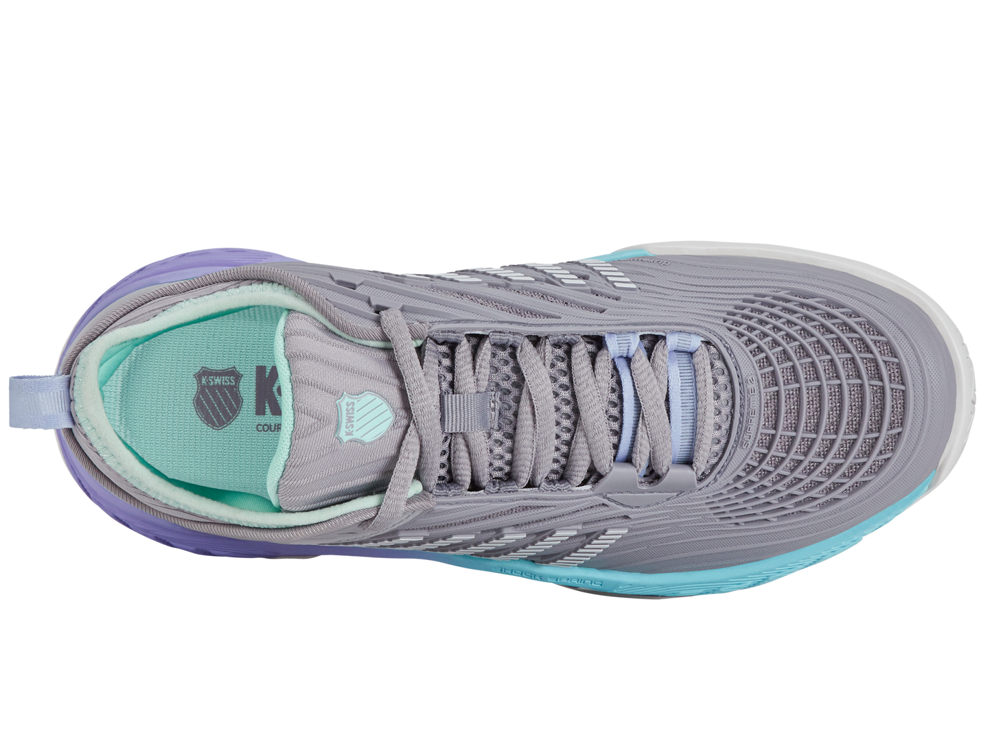 K-Swiss Women's Shoes Hypercourt Supreme 2 | Lilac Gray/Nimbus Cloud/Neon Purple