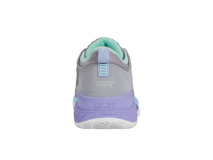 K-Swiss Women's Shoes Hypercourt Supreme 2 | Lilac Gray/Nimbus Cloud/Neon Purple