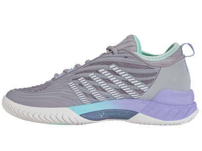 K-Swiss Women's Shoes Hypercourt Supreme 2 | Lilac Gray/Nimbus Cloud/Neon Purple