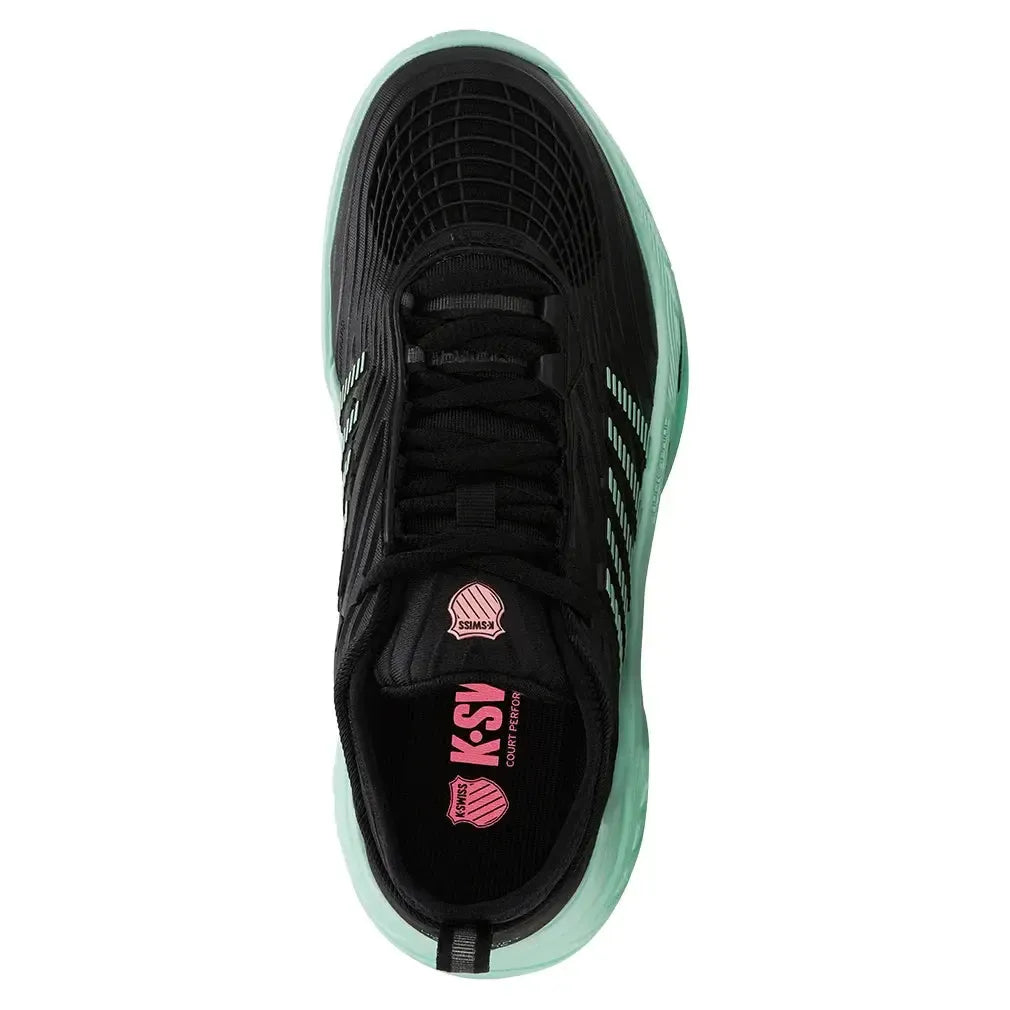 Women's Hypercourt Supreme 2 Tennis Shoes Black and Neon Mint
