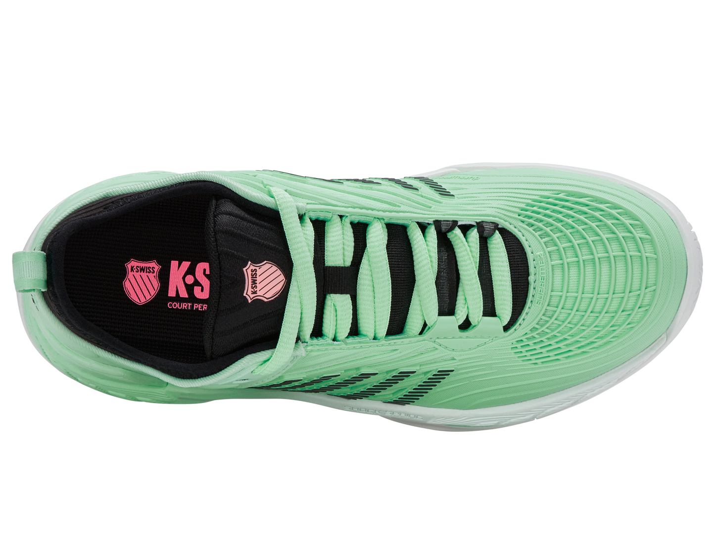 K-Swiss Women's Shoes Hypercourt Supreme 2 | Neon Mint/Black/White