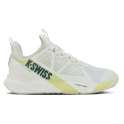 Women's K-Frame Speed Tennis Shoes Blanc de Blanc and Luminary Green
