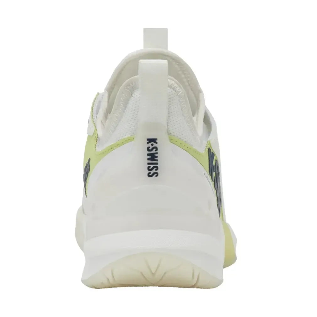 Women's K-Frame Speed Tennis Shoes Blanc de Blanc and Luminary Green