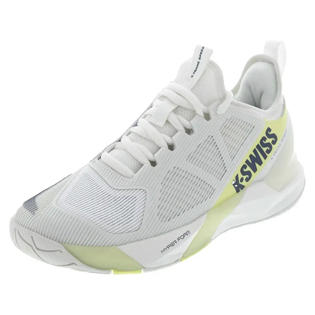 Women's K-Frame Speed Tennis Shoes Blanc de Blanc and Luminary Green-Footwear-K-Swiss-99484-143H25copy-Tennis Express