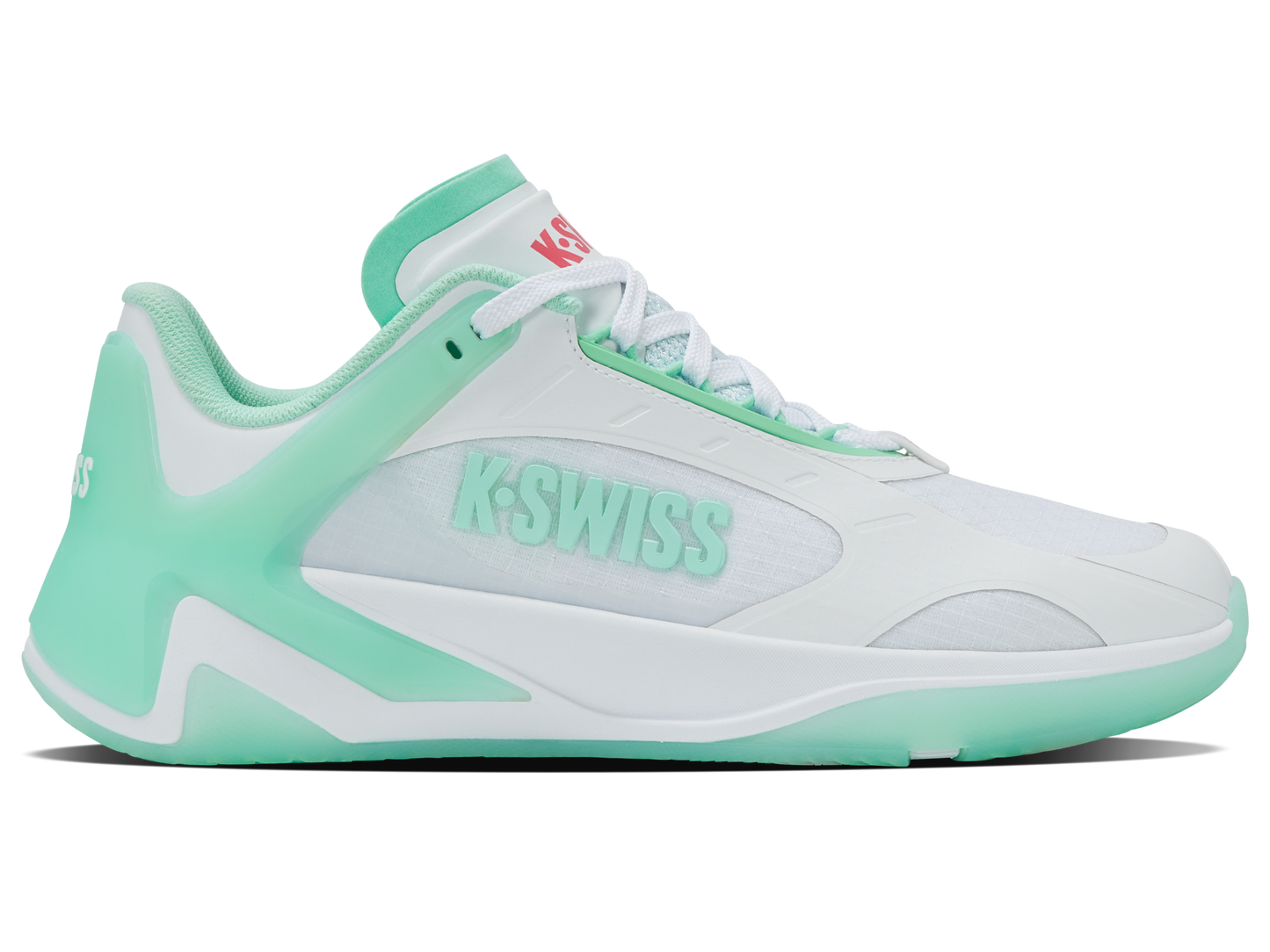 K-Swiss Women's Shoes K-Frame Pickleball | White/Neon Mint/Hot Neon Pink