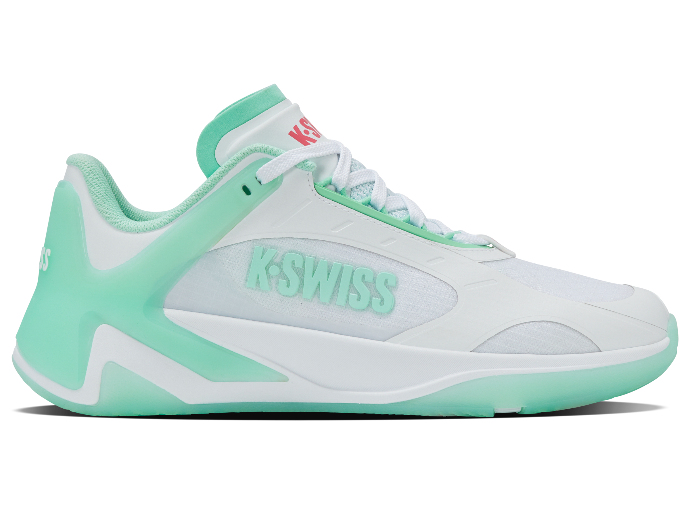 K-Swiss Women's Shoes K-Frame Pickleball | White/Neon Mint/Hot Neon Pink
