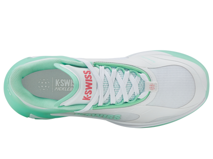 K-Swiss Women's Shoes K-Frame Pickleball | White/Neon Mint/Hot Neon Pink
