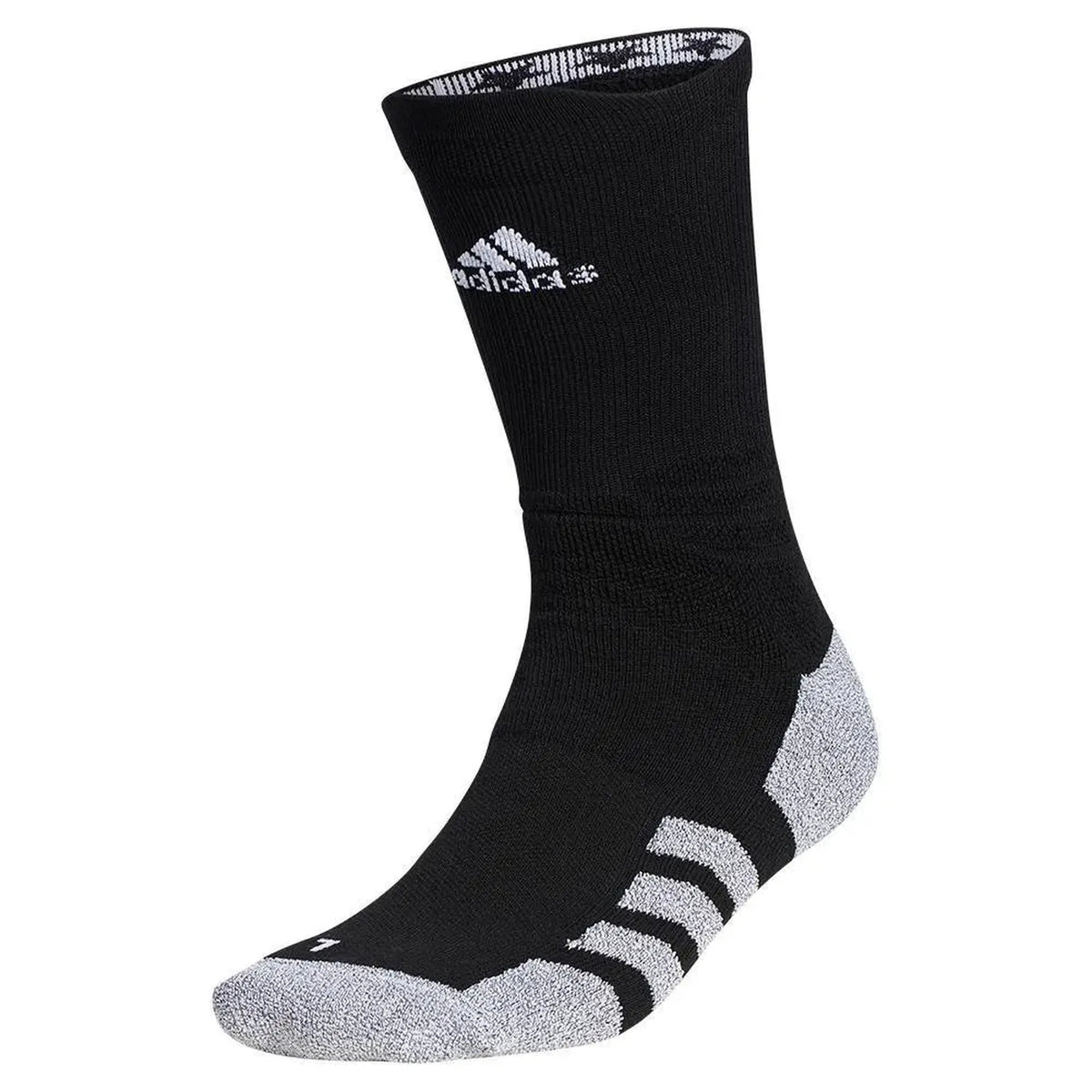 5-Star Team Traxion Crew Socks Black and White-Socks-Adidas-99613-DEFAULT-L-Tennis Express