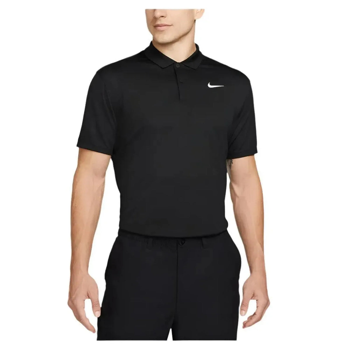 Men's Court Dri-FIT Pique Tennis Polo-Apparel-Nike-99953-010_BLACKWT-L-Tennis Express