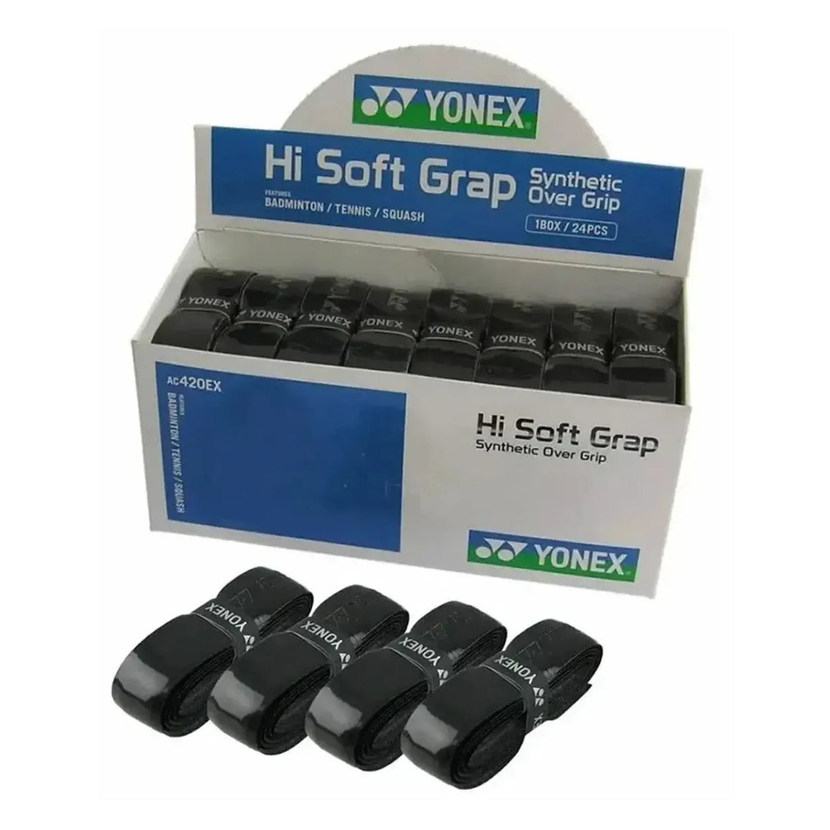 Hi Soft Grap Tennis Over Grip Box of 24-Accessories-Yonex-AC420-Tennis Express