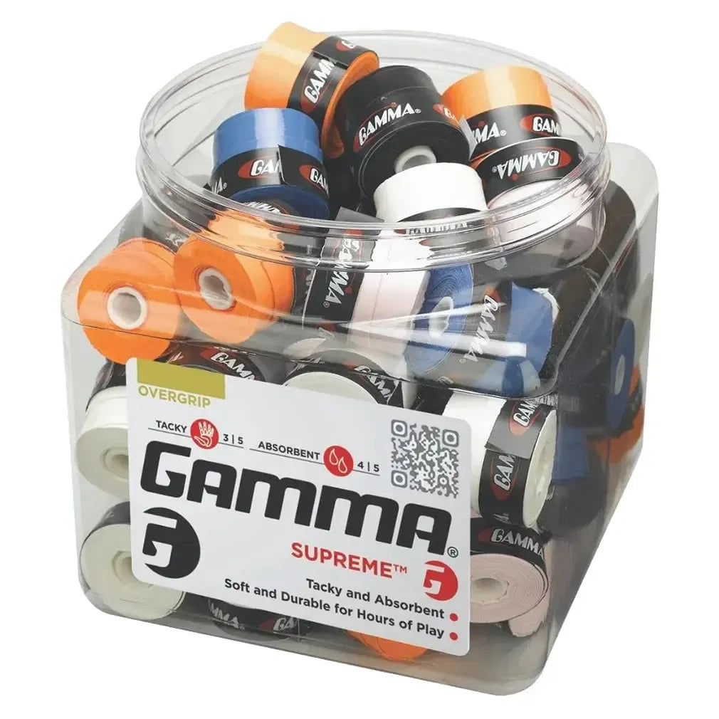 Supreme Overgrip Jar 60 Count Assorted-Accessories-Gamma-AJGSO-10-1-1-[Sku]-Tennis Express