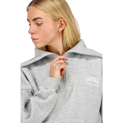 Osaka Women Half Zip Sweater | Heather Grey
