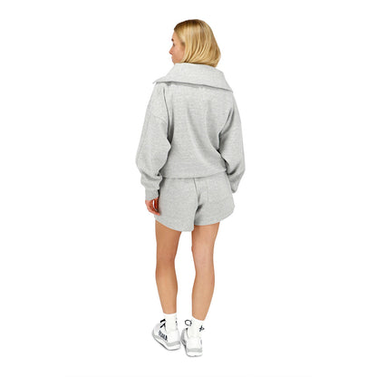 Osaka Women Half Zip Sweater | Heather Grey