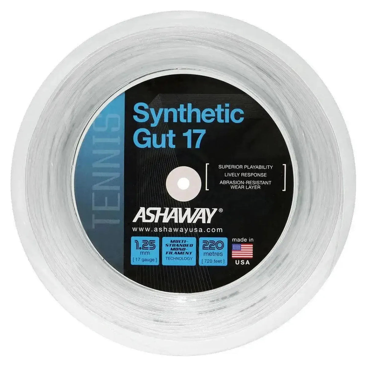 Synthetic Gut 17G 720 Foot Tennis String Reel-Strings-Ashaway-ASYNGUT17R-w-1-Tennis Express