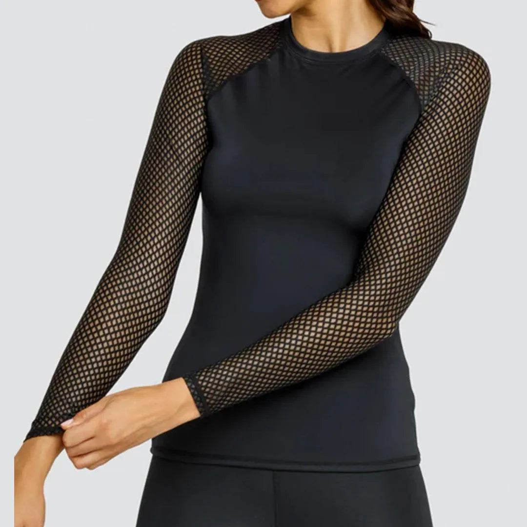 Women's Etta Long Sleeve Tennis Top Onyx-Apparel-Tail-AX1153-9007F24-1-2-[Sku]-Tennis Express