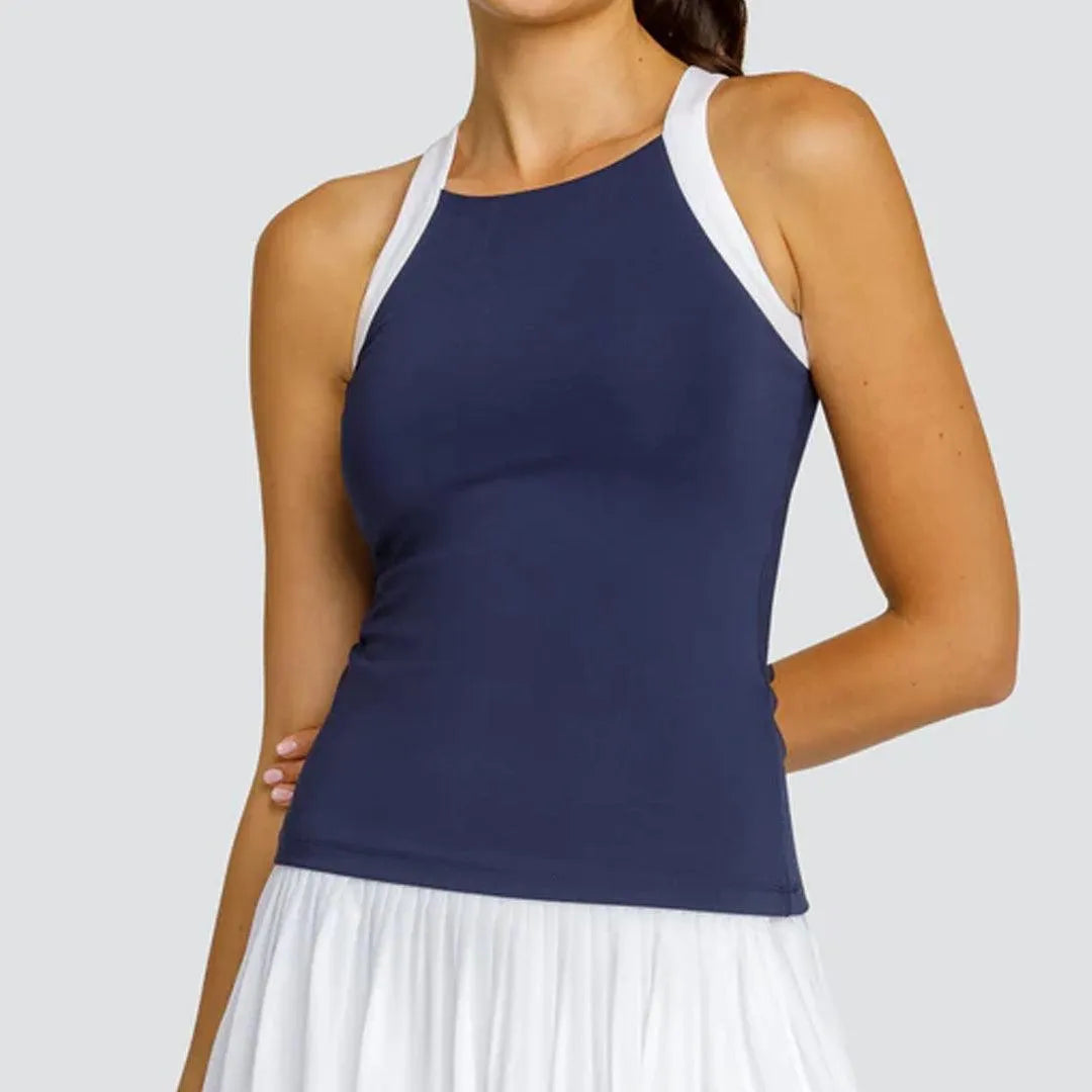 Women's Zoraya Hi-Neck Tennis Tank Navy Blue