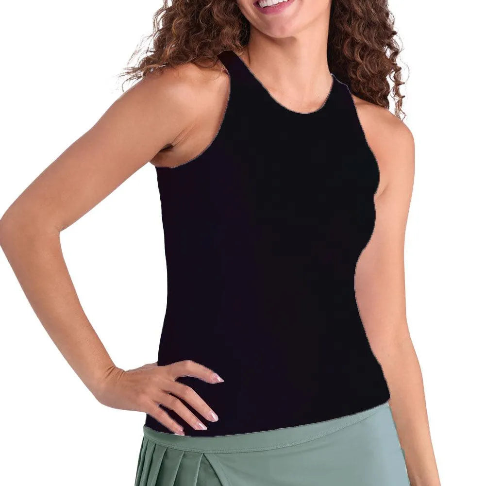 Women's Foundation Hi-Neck Tennis Tank Onyx-Apparel-Tail-AX3171-9008S25_712ac2a8-1aec-4203-ac7a-d7335cf4ad1d-Tennis Express