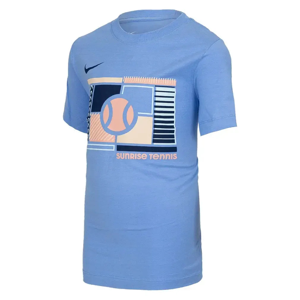 Boys' Cotton Short Sleeve Tennis Tee-Apparel-Nike-B11377MO-S25-Tennis Express