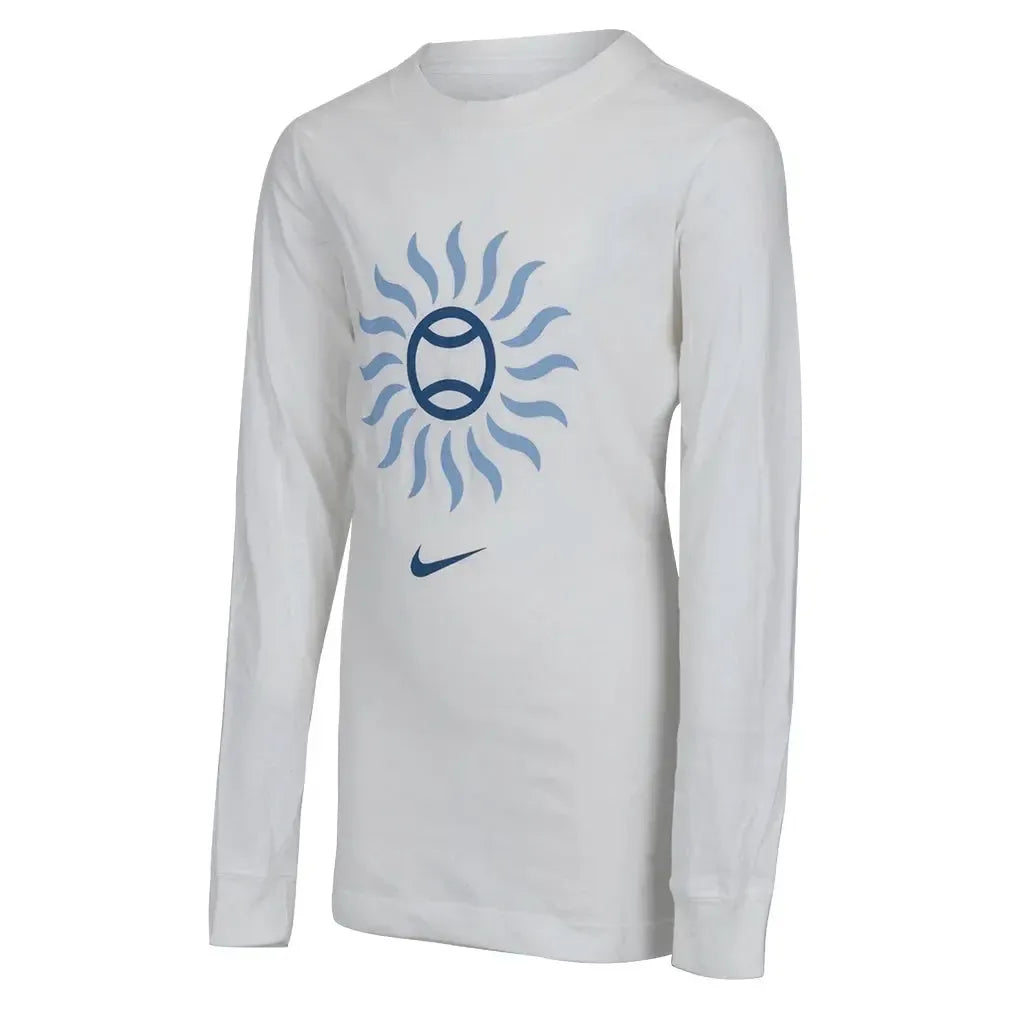 Boys' Cotton Long Sleeve Tennis Tee-Apparel-Nike-B12461IW-S25-Tennis Express