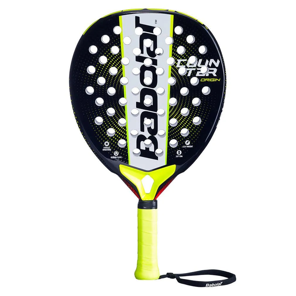 Counter Origin Padel Racquet Black and Yellow