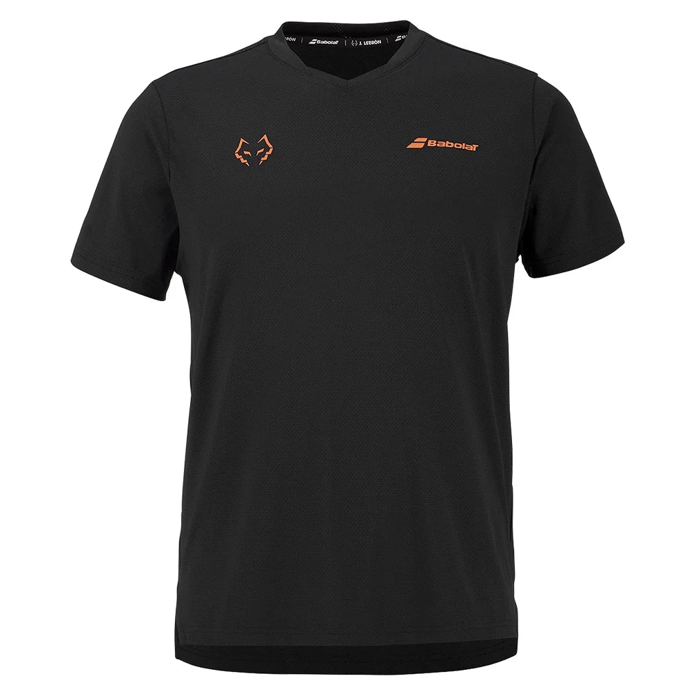 Mens Juan Lebron Crew Neck Tennis Top Black-Apparel-Babolat-B6MS26011-2000S25-1-1-[Sku]-Tennis Express