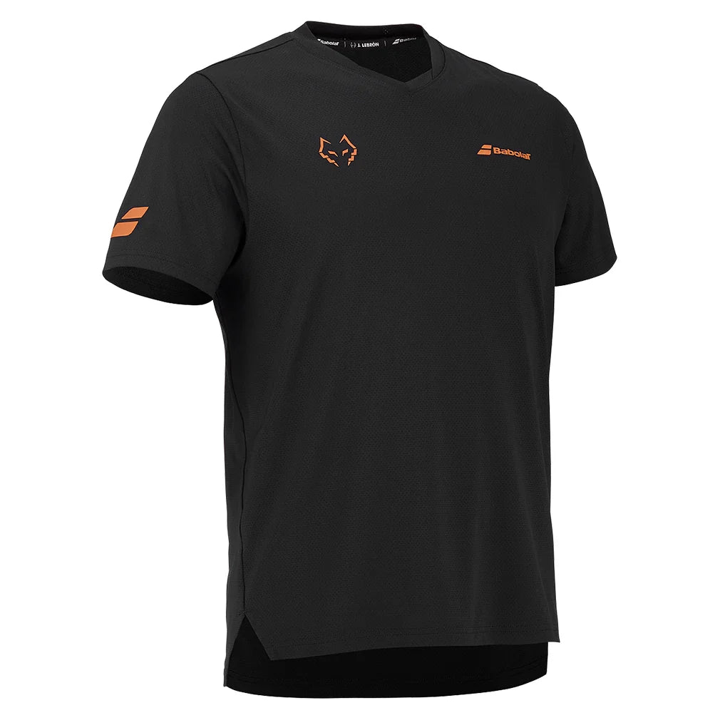 Mens Juan Lebron Crew Neck Tennis Top Black