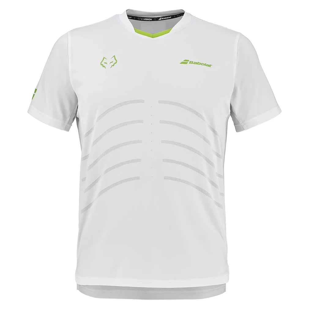 Mens Juan Lebron Replica Tennis Top White-Apparel-Babolat-B6MS26012-1000S25-1-1-[Sku]-Tennis Express