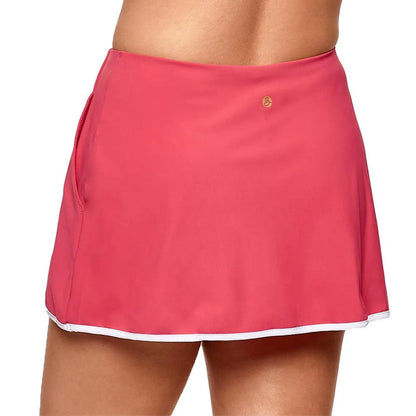Women's 13 Inch Box Pleated Tennis Skort Geranium