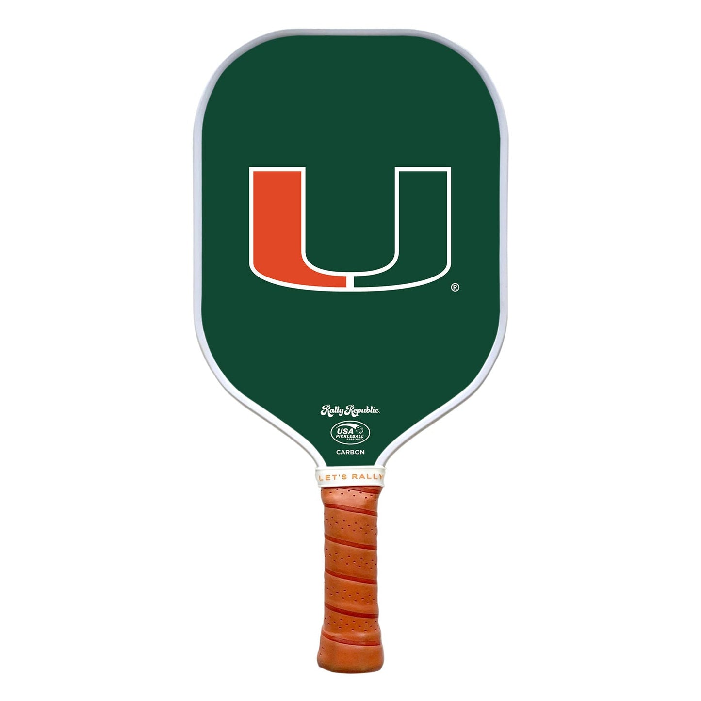 Rally Republic Pickleball Miami Hurricanes Miami Green Primary Mark Pickleball Paddle