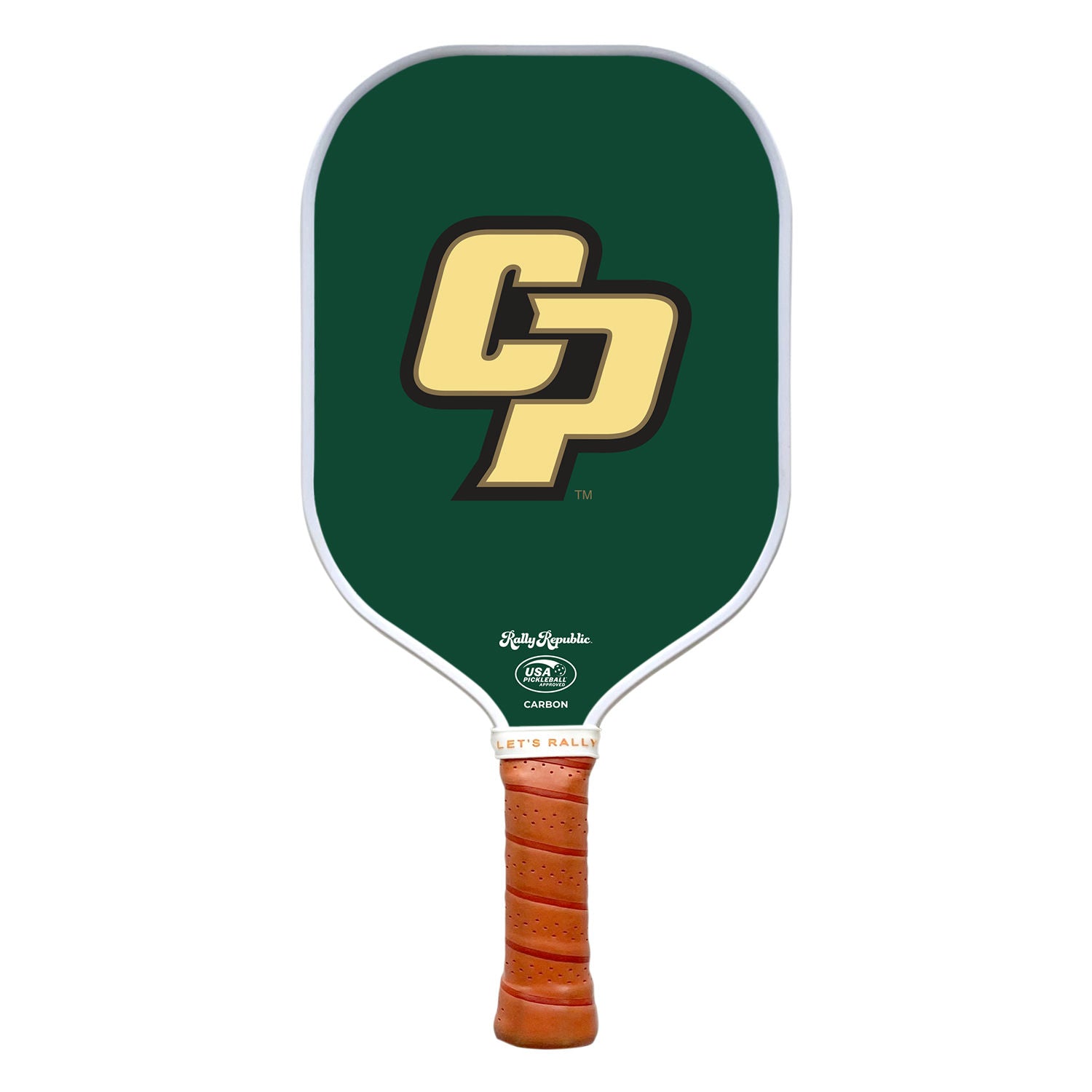 Rally Republic PIckleball Paddle - Cal Poly Mustangs Poly Green Interlocking Logo