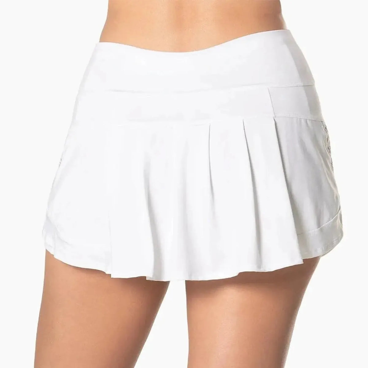 Women's Lace Track Tennis Skort White-Apparel-Lucky In Love-CB678-110U24-1-Tennis Express