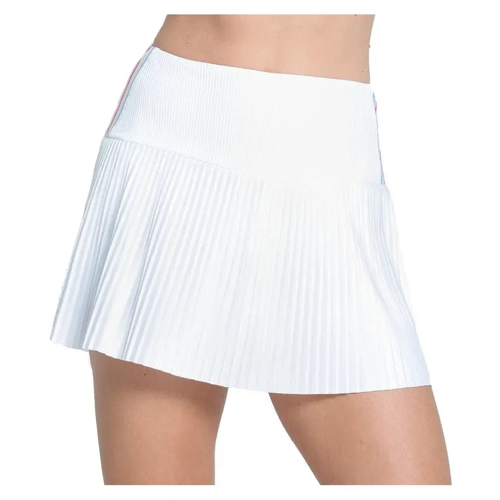 Women's Revival Pleated 14 Inch Tennis Skort White-Apparel-Lucky In Love-CB751-92A110U25-3-Tennis Express