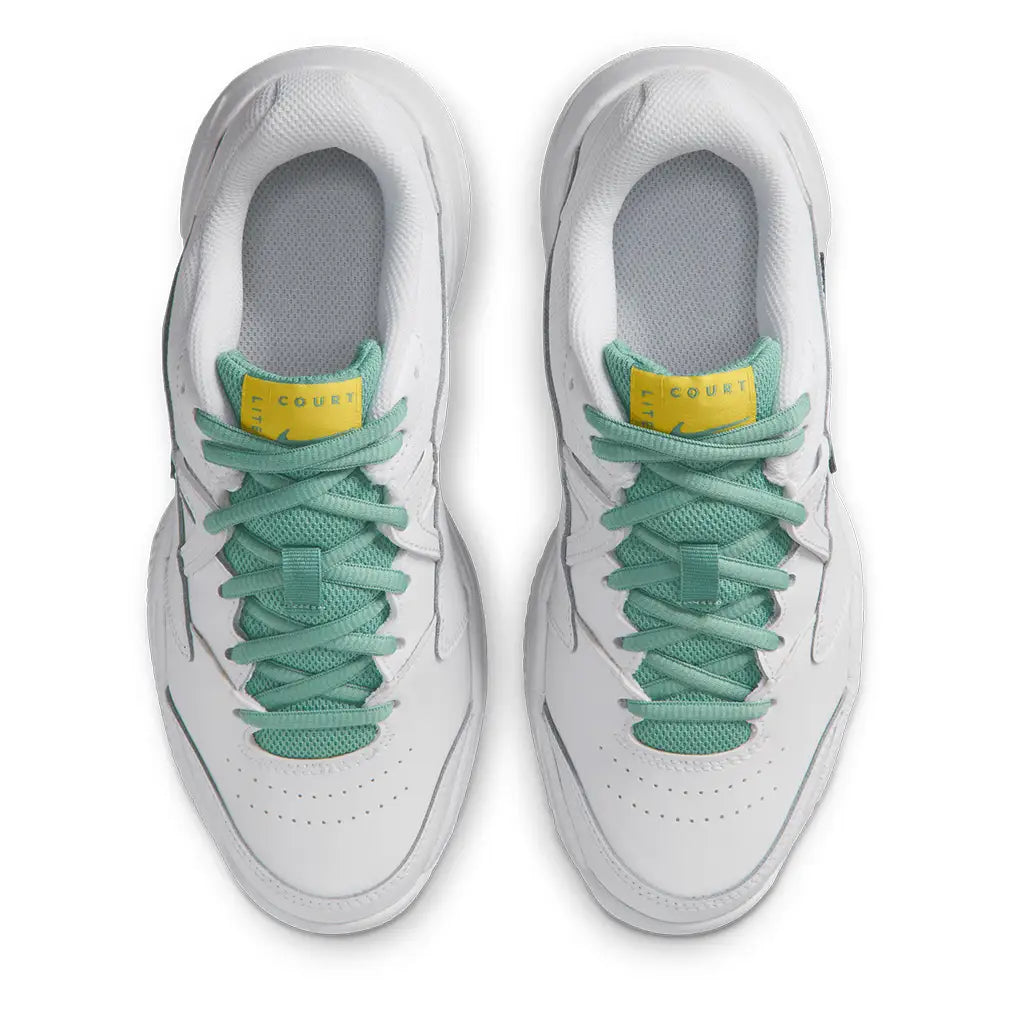 Juniors' Court Lite 2 Tennis Shoes White and Dk Atomic Teal