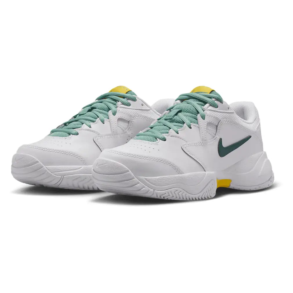 Juniors' Court Lite 2 Tennis Shoes White and Dk Atomic Teal-Footwear-Nike-CD0440-103-y-Tennis Express