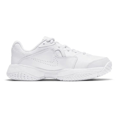 Juniors' Court Lite 2 Tennis Shoes White and Metallic Silver