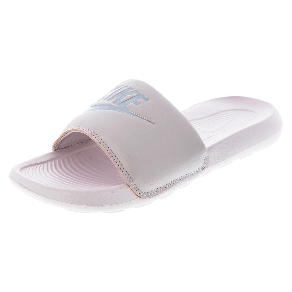Women`s Victori One Slides Barely Rose and Metallic Silver-Footwear-Nike-Barely Rose/Metallic Silver-10, [current_file_name-Tennis Express